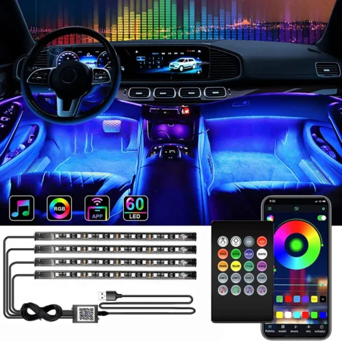 Car Interior LED Foot Strip Light Kit
